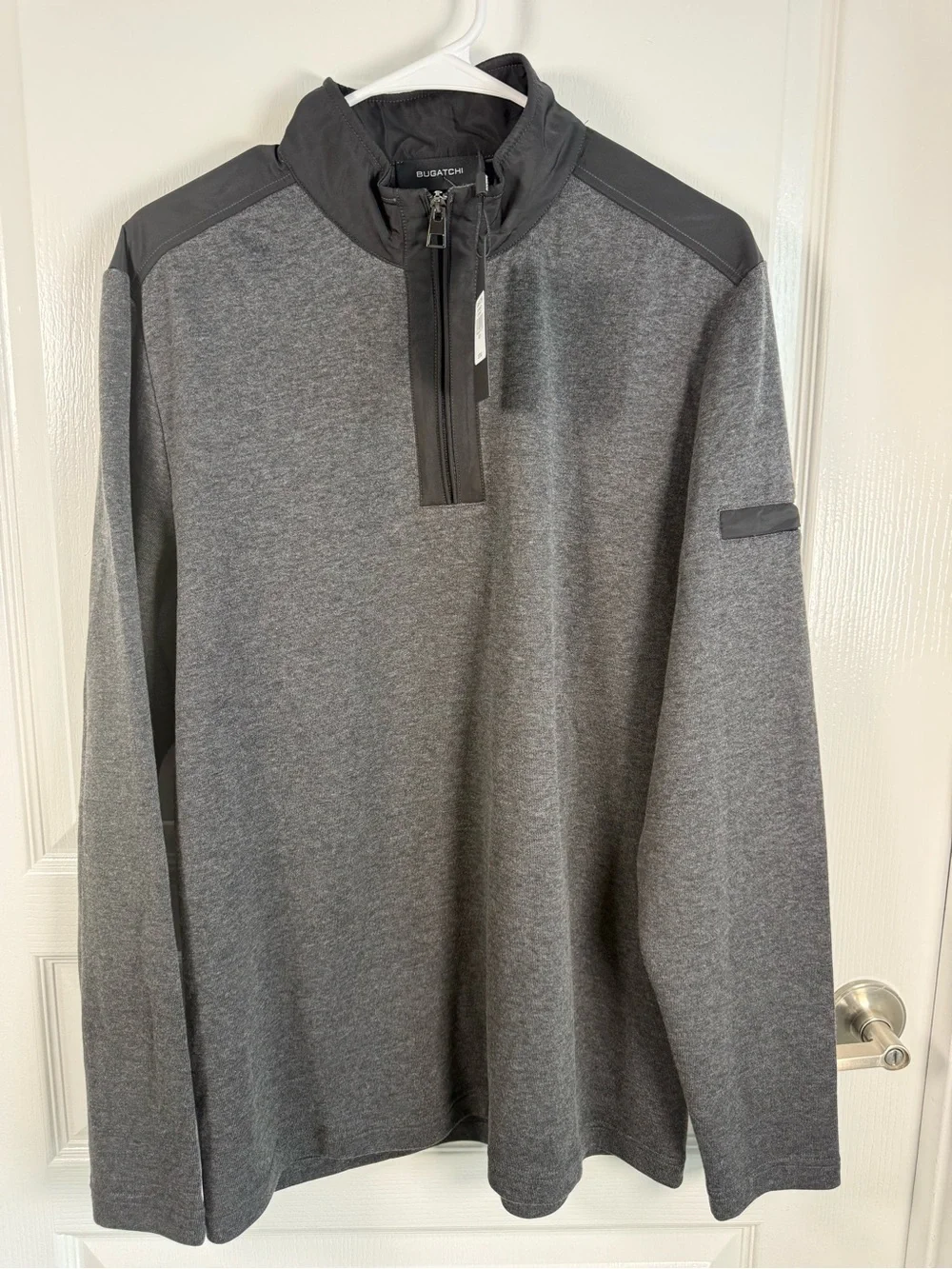 NWT Bugatchi Men's Grey Quarter-Zip Sweater Size Small